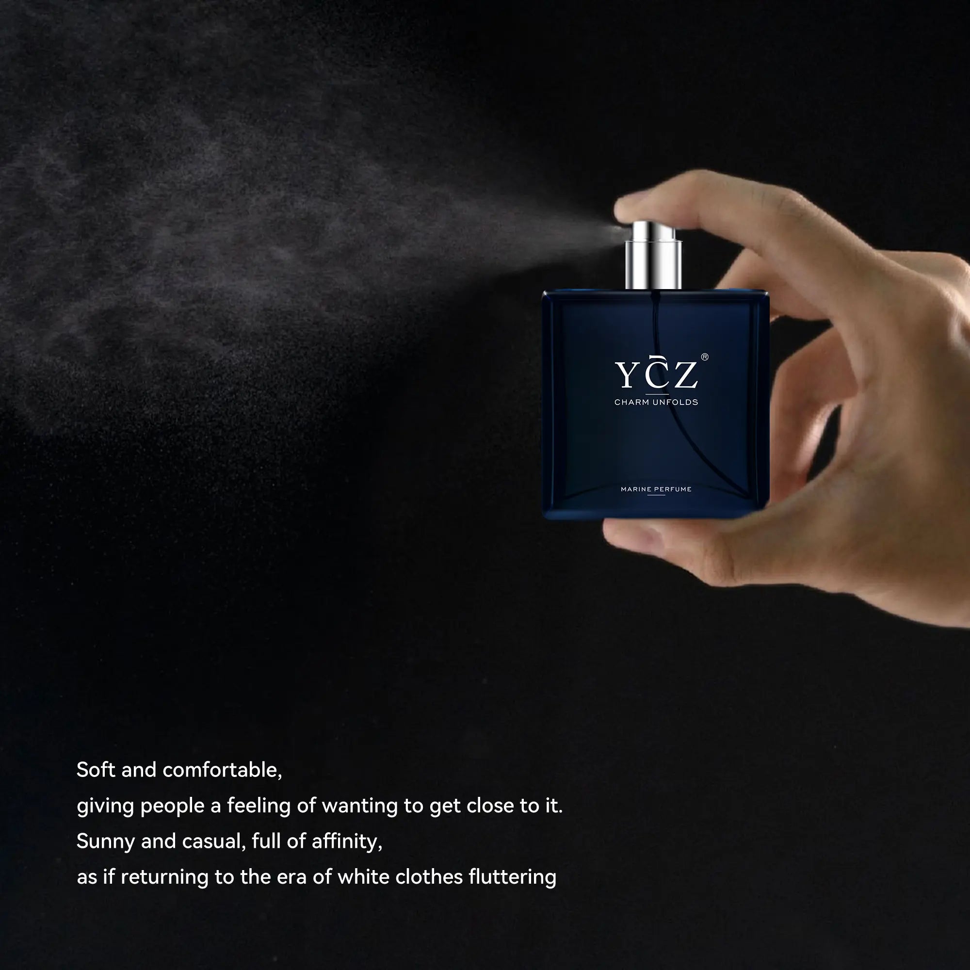 YCZ Midnight Marine Eau De Parfum 50ml Unisex | Luxurious Aromatic Aquatic Woody Fragrance with Bergamot, Coconut, and Amber | Long-Lasting Arabian Scent for Men and Women | Premium Gift Option