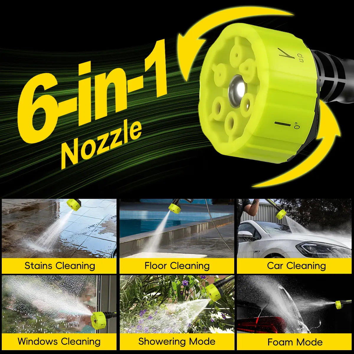 SEESE Cordless Pressure Washer with Single Port Charger Base - Portable Cleaning Solution for Automotive, Home, and Garden Use